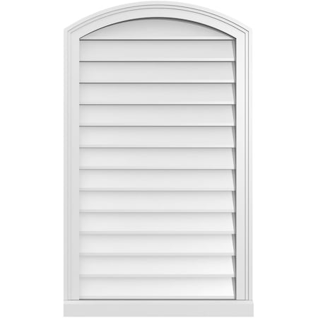 Ekena Millwork Arch Top Surface Mount PVC Gable Vent: Functional, w/ 2"W x 2"P Brickmould Sill Frame, 24"W x 40"H GVPAR24X4003SF